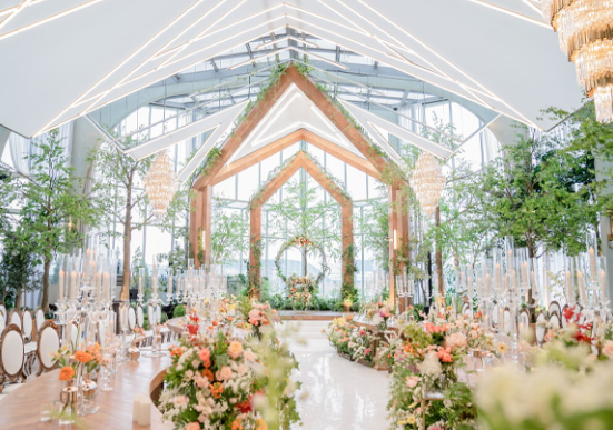 제주 한라컨벤션 웨딩박람회 웨딩홀 및 예식장 내부 모습