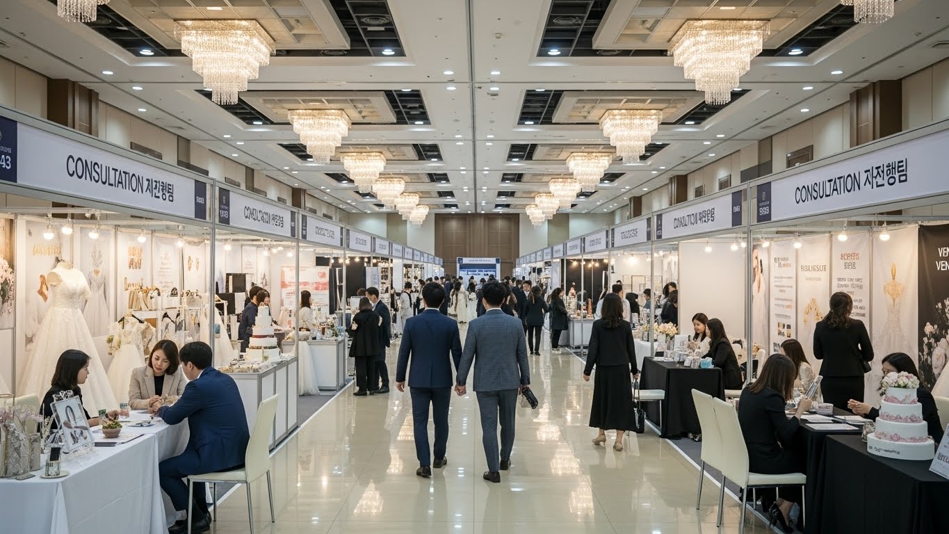 용산 아이파크몰 대형 웨딩박람회 웨딩홀 및 예식장 내부 모습