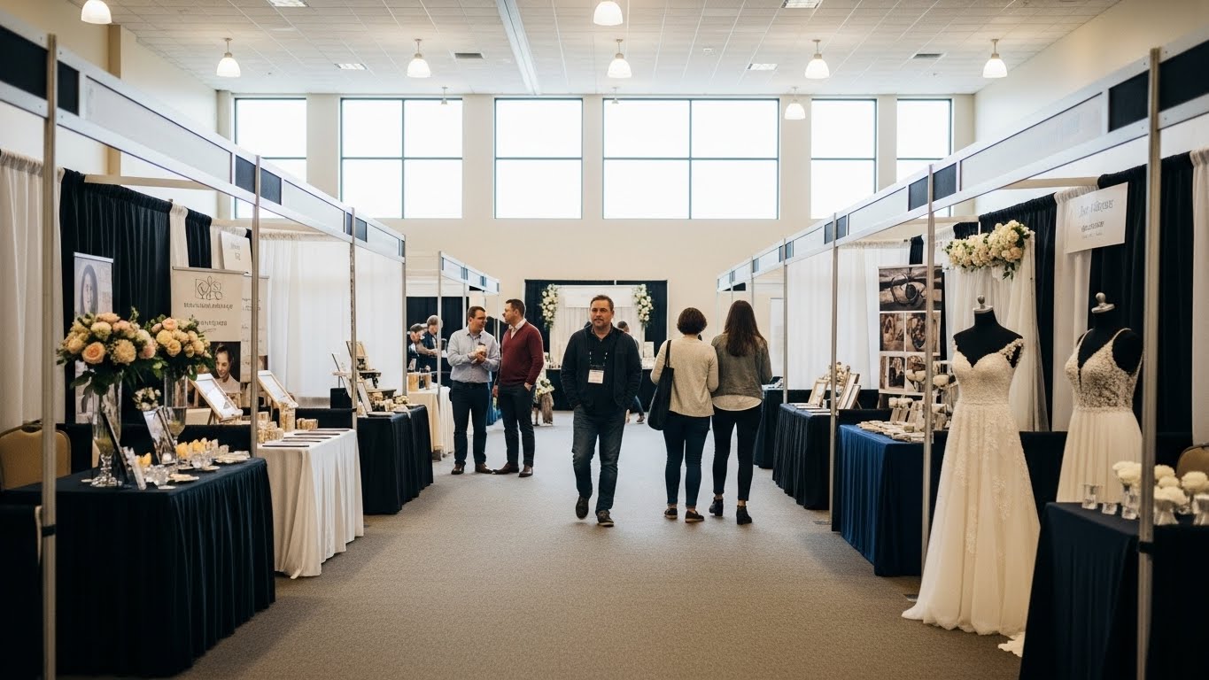 창원 롯데백화점 웨딩박람회 웨딩박람회 참가 업체와 상담 장면